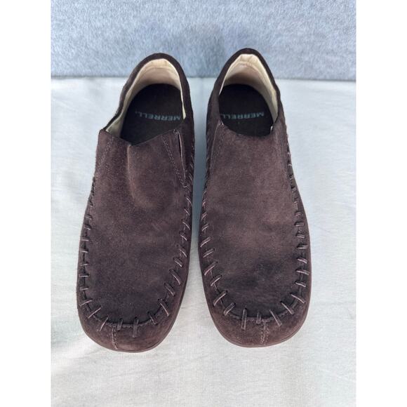 Merrell Women’s sz 9 Wild Senna Espresso Suede Slip On Moccasins Woven Comfort - Picture 4 of 10